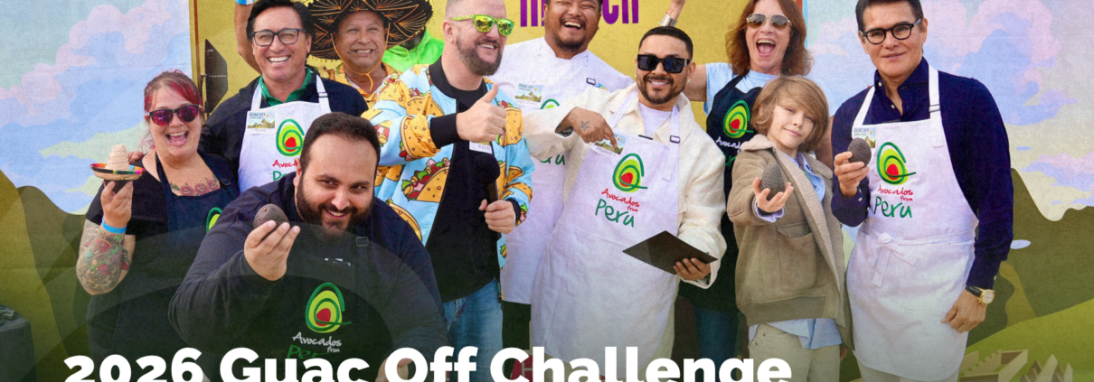 Guac Off Challenge participants pose with avocados at the 2026 Avocados From Peru and SeaWorld San Diego event.